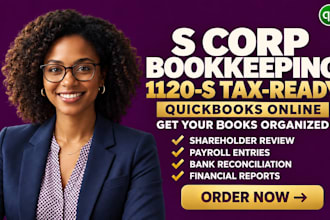 organize s corp bookkeeping for tax ready 1120s records in quickbooks