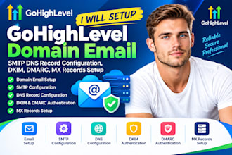 setup gohighlevel domain email SMTP dns record configuration