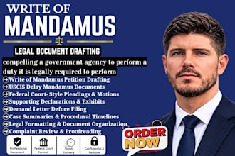 expertly draft, review and edit a writ of mandamus complaint for uscis delays