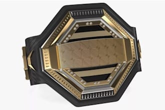 create a custom 3d wrestling championship belt design