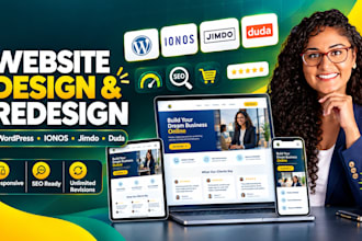 design wordpress website, ionos, jimdo, and duda website