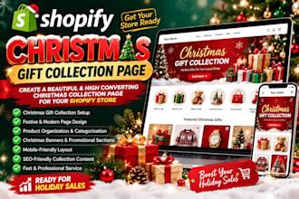create a shopify christmas gift collection page