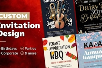 create editable birthday card, digital invitation canva templates for etsy store