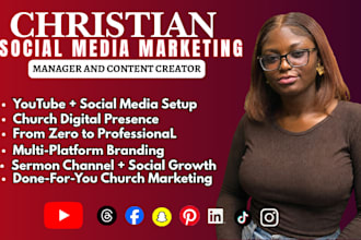 be church marketing manager, set up your youtube sermon channel professionally