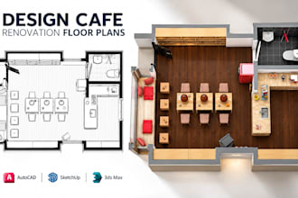 design cafe renovation floor plans seating layouts counter placement space plan