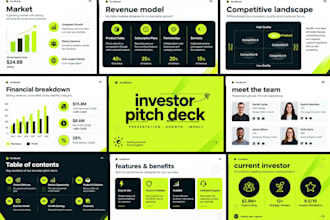 design professional investor pitch deck and startup presentation
