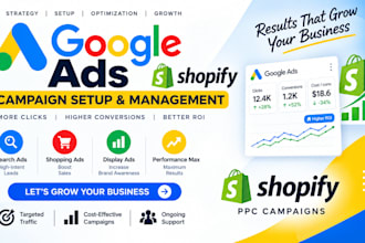 set up google ads and profitable shopify PPC campaigns as an ads expert