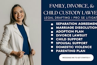 be your lawyer for child support, family, and divorce