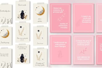 design affirmation cards deck and 3d card box mockup for your brand