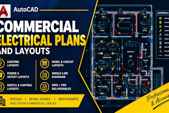 create commercial electrical plans and layouts in autocad with lighting design