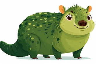 make cute animal illustration