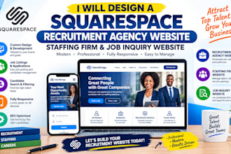 design squarespace recruitment agency staffing firm and job board website