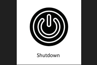 design a modern and powerful shutdown logo