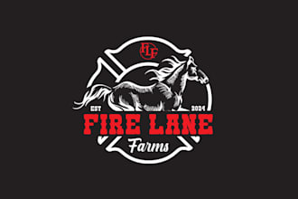 make horse farm race ride care service logo