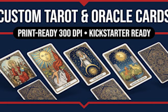 design custom tarot card design and oracle card illustration