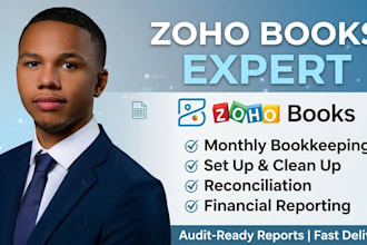 manage monthly zoho books bookkeeping, setup, cleanup, and bank reconciliation