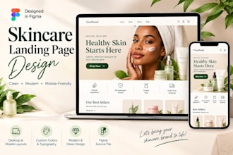 design a skincare landing page in figma