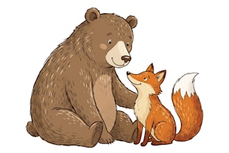 hand drawn wildlife vector animal illustration