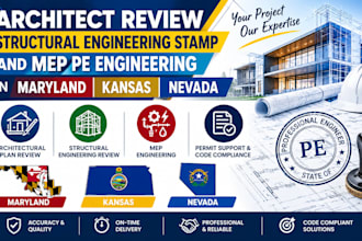 architect review structural engineering stamp and mep pe engineering in MD ks nv