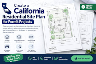create a california residential site plan for permit documentation