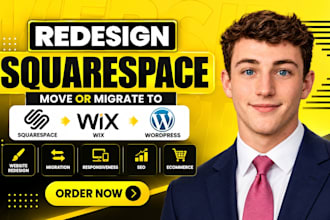 redesign squarespace website move or migrate squarespace to wix to wordpress