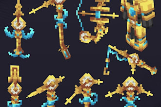 create custom minecraft 3d models for mobs items and weapons