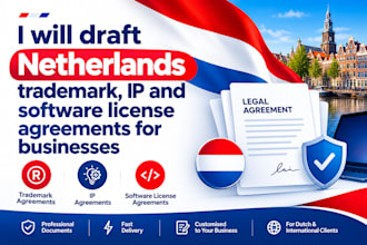 draft netherlands trademark, IP and software license agreements for businesses