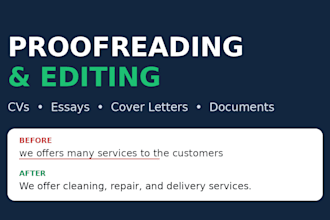proofread and edit your CV, essay, or document