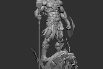 sculpt high poly3d,action figure,digital sculpture, bass relief,3dprint,stl file
