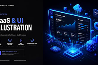 design custom isometric saas tech illustrations and UI onboarding graphics
