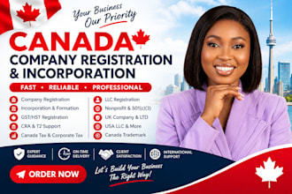 canada company registration, incorporation, gst and hst and  business setup