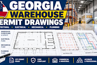 design georgia commercial warehouse architectural and mep city permit drawings