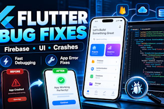 fix flutter app bugs, crashes and firebase issues