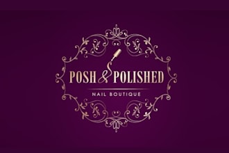 design nail salon cosmetics brand logo