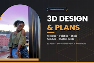 3d design woodworking furniture, pergola, shed, deck