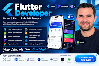 be your flutter developer for mobile app development