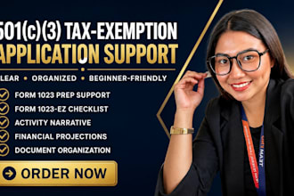 assist with your 501c3 application and form 1023 preparation for nonprofits