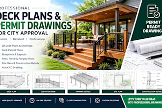 draft deck plans and permit blueprints