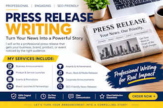 write and distribute UK press release with PR distribution on top UK news sites