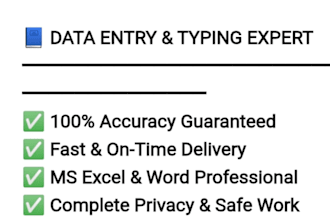 do perfect data entry and excel typing job