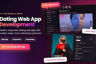 develop dating website, dating web app, pwa or tinder like landing page