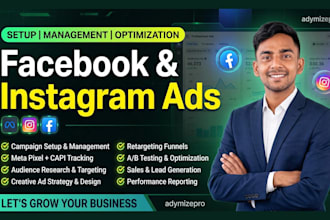 be your meta ads manager for facebook and instagram campaigns, meta ads, fb ads