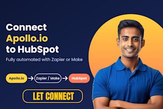 implement apollo io CRM and connect to hubspot, zapier or make