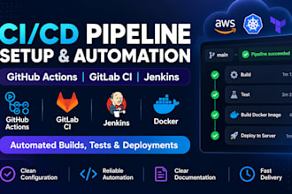 set up ci cd pipelines using github actions, gitlab or jenkins