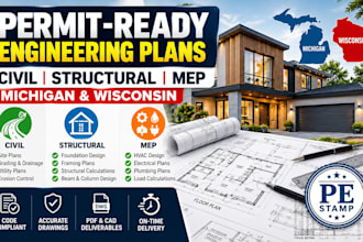 permit ready plan civil and structural engineering stamp mep michigan wisconsin