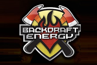 create a label back draft energy logo with energy drink