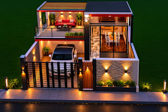 create realistic 3d house modeling and architectural rendering in blender