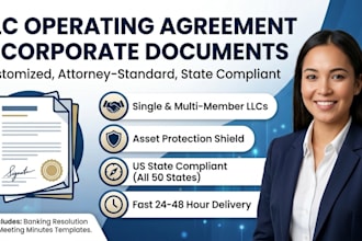 write a state compliant llc operating agreement and corporate documents