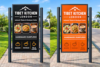 design restaurant signage and menu boards in illustrator