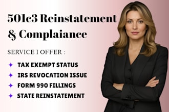 handle 501c3 reinstatement, irs issues and nonprofit compliance